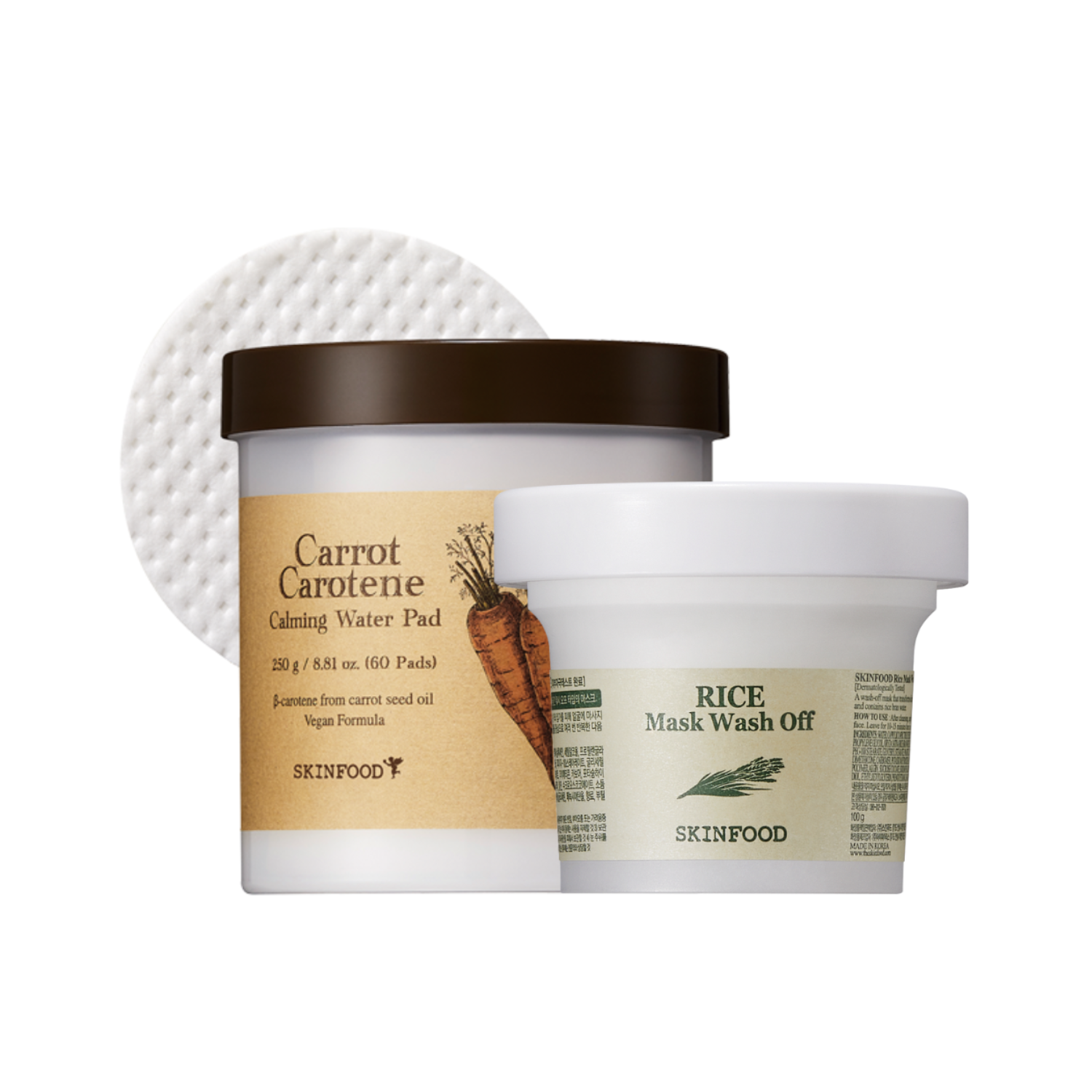Carrot Carotene Calming Water Pad + Rice Mask Wash Off