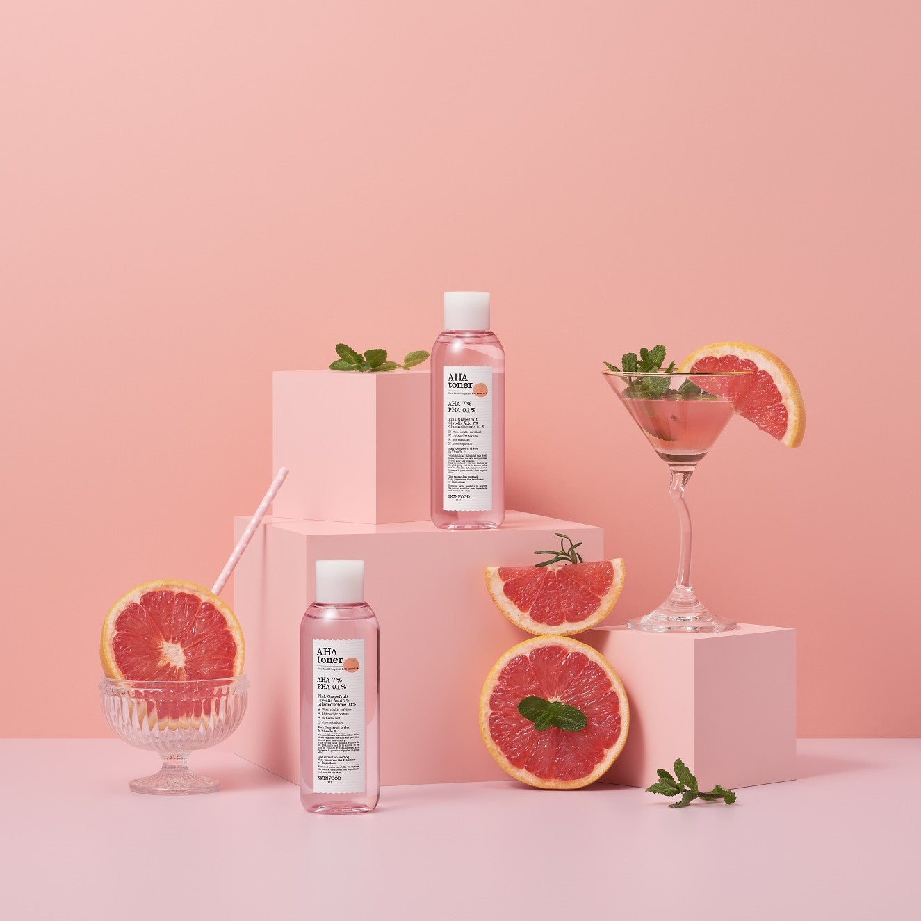 SKINFOOD Pink Grapefruit AHA Toner Pad