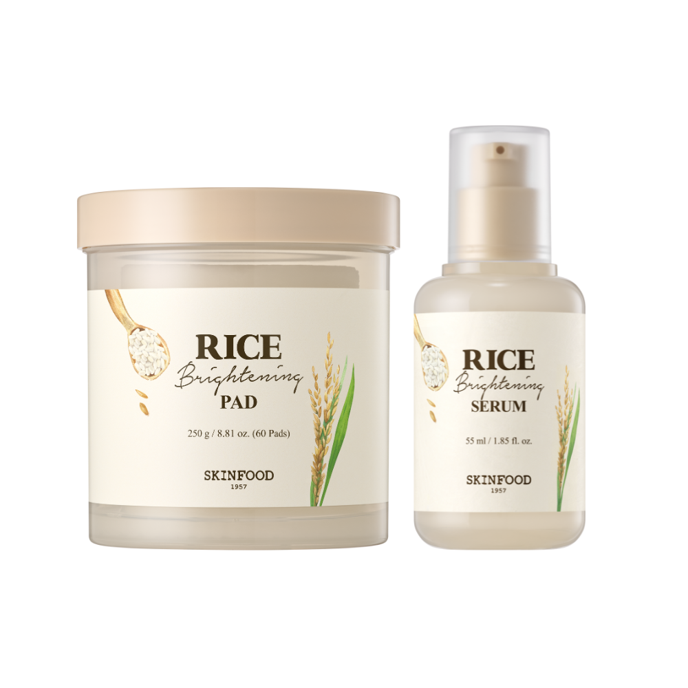 Rice Brightening Toner Pad +Serum Set