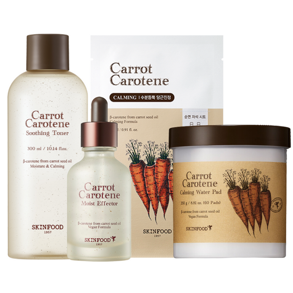 Carrot Carotene Set (Calming Water Pad+Moist Effector+Soothing Toner+Carotene Mask)